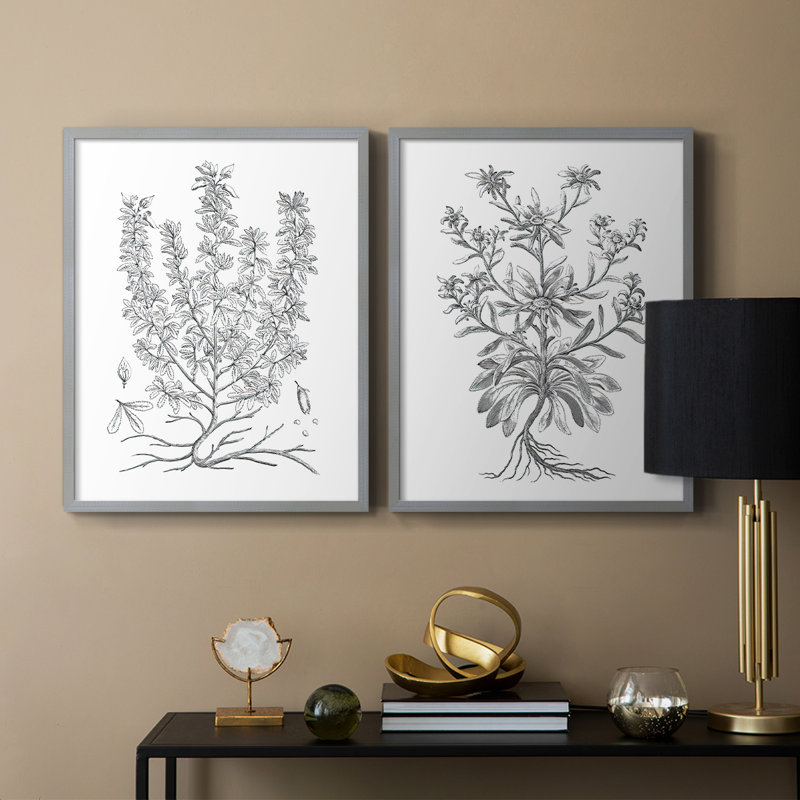 Reproduction encadrée V-Premium de B & W Plant - prêt à être accroché - aucun clou requis - aucun clou requis, Vert