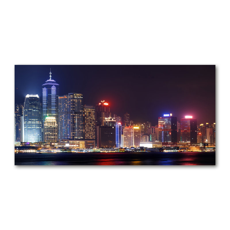 Hong Kong By Night - No Frame Print, Canvas, 70cm H x 140cm W x 2cm D