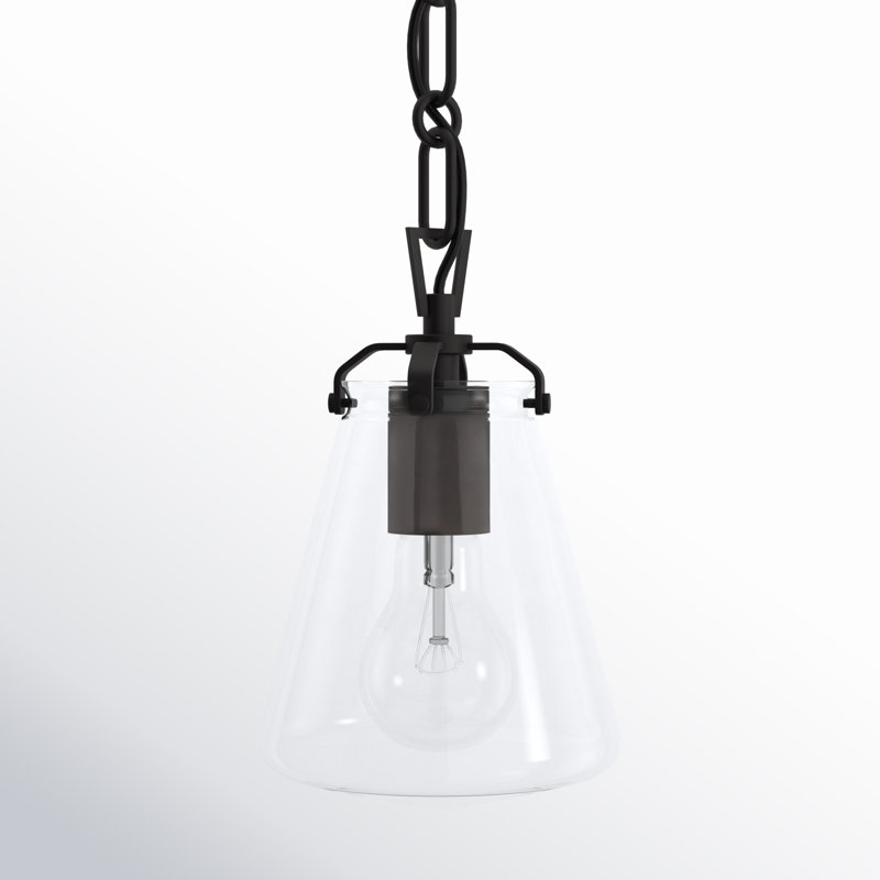 1 - Light Single Pendant, Matte Black