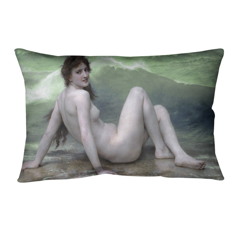 Coussin lombaire wave, 14 po x 10 po, Duvet synthétique, Vert