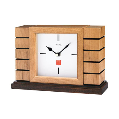 Analog Solid Wood Quartz movement / Crystal Tabletop Clock in Brown