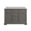 Meuble-lavabo autoportant de 122 cm (48 po) en bois gris avec lavabo simple et comptoir en pierre reconstituée-33577365