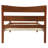 Walnut Wood Platform Bed With Headboard And Tenacious Slat Support For Twin Size Headboard, Color Steady Foundation