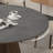 Gray sintered stone solid wood dining table set-108353449