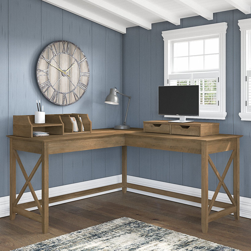 Bureau en L Huckins, Chêne blanc lin