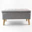 Banc avec repose-pieds 32 po avec plateau intégré, repose-pieds rembourré et banc de bout, gris