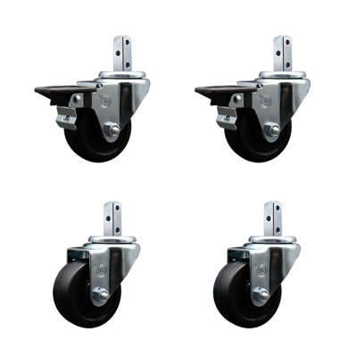 4 Piece Soft Rubber Caster Set