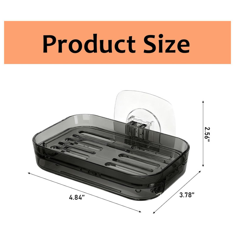 Porte-savon de douche gris transparent