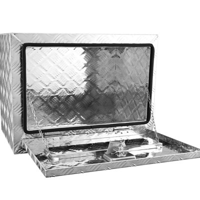 Boîte de camion robuste en aluminium 24 po 17 po 18 po, étanche, loquet à poignée en T, serrure et clés pour fourgonnette Rangement des outils d'entretien verrouillable, équipement d'organisation de camping-car