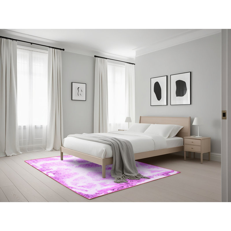 Deepshikha Wool Abstract Indoor Rug, Rectangle 5' x 7'