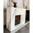 French-style minimalist marble fireplace