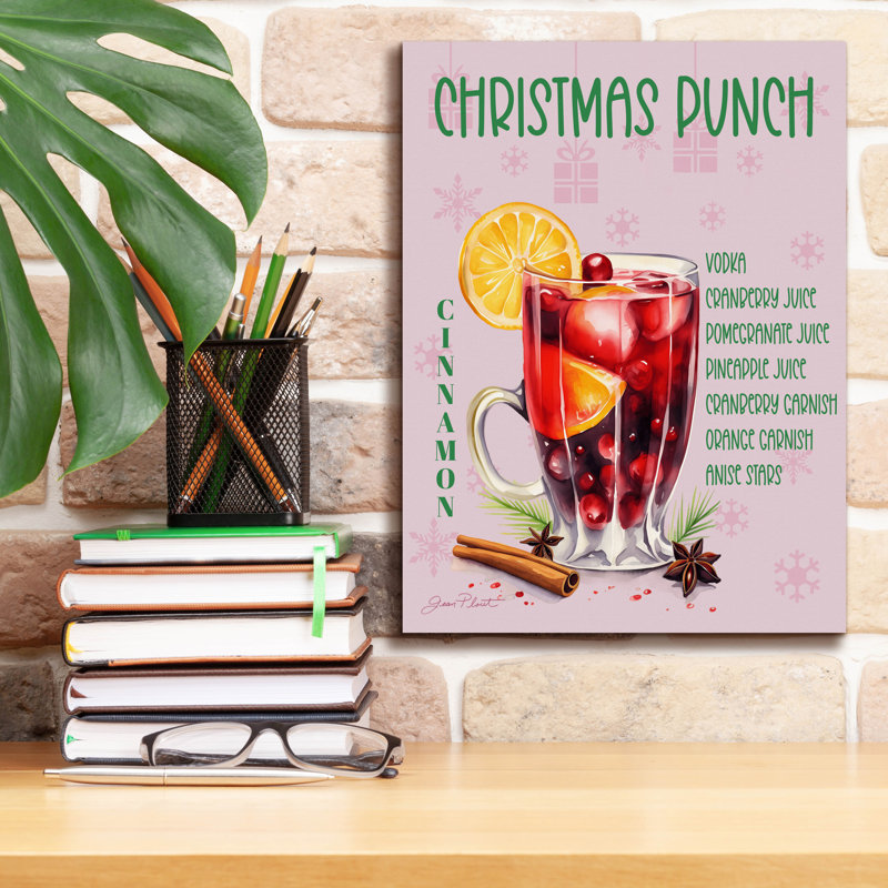  «Holiday Drinks C» par Jean Plout, art mural sur toile, 12 po x 16 po