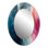 Spatule bleue et rose (motif abstrait) - Miroir mural ovale moderne bleu
