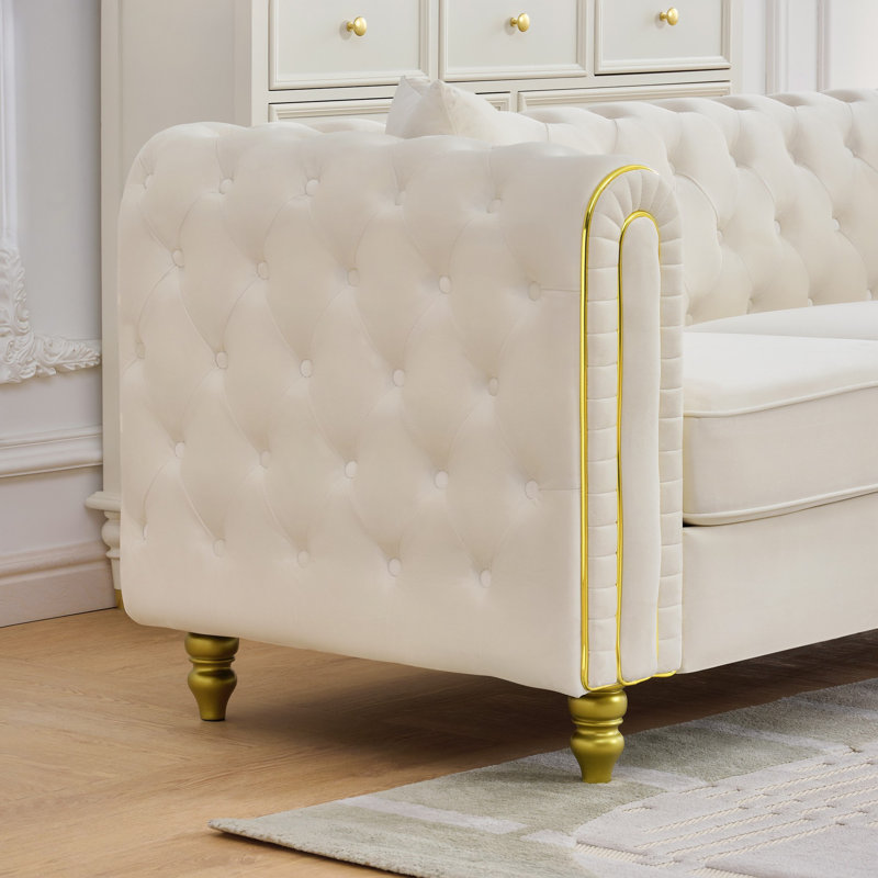 Ensemble de fauteuils Chesterfield, Blanc