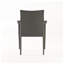Chaise d'extérieur empilable en rotin PE avec structure en fer et coussin imperméable, gris et argent