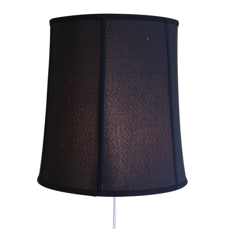 Abat-jour tambour en lin H 17 "x l 16" (araignée), Noir, H 15 po x l 14 po