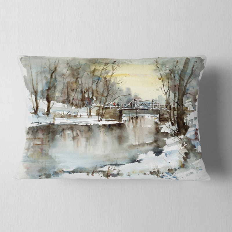 Coussin White Bridge Over River