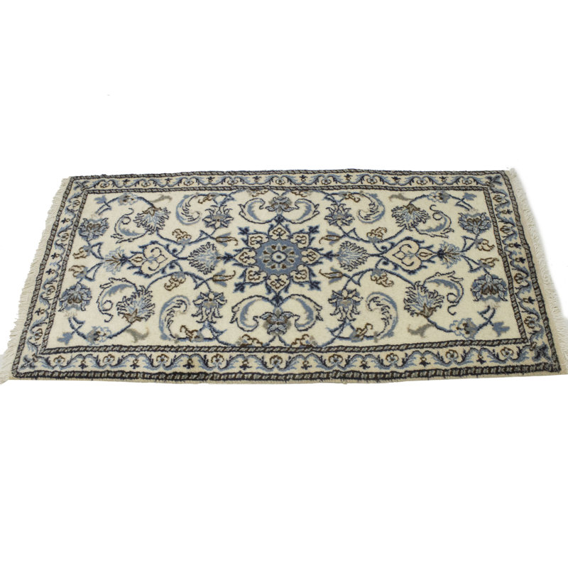 Tapis de couloir crème en laine noué à la main de conception unique 2000 pi 2 pi 2 po x 4 pi 7 po Carondelet