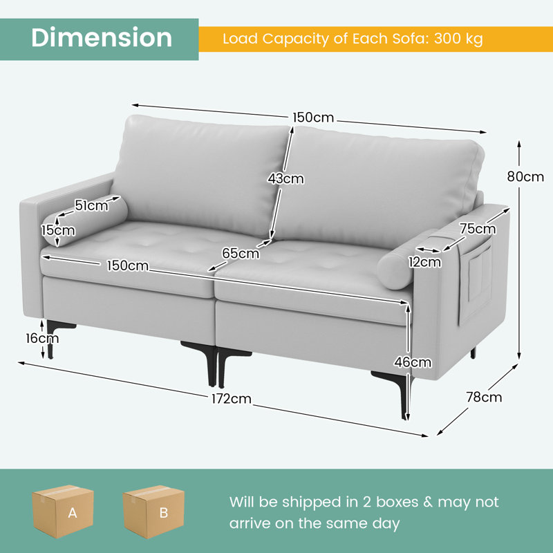 Brelin 3 Seater Cotton Sofa