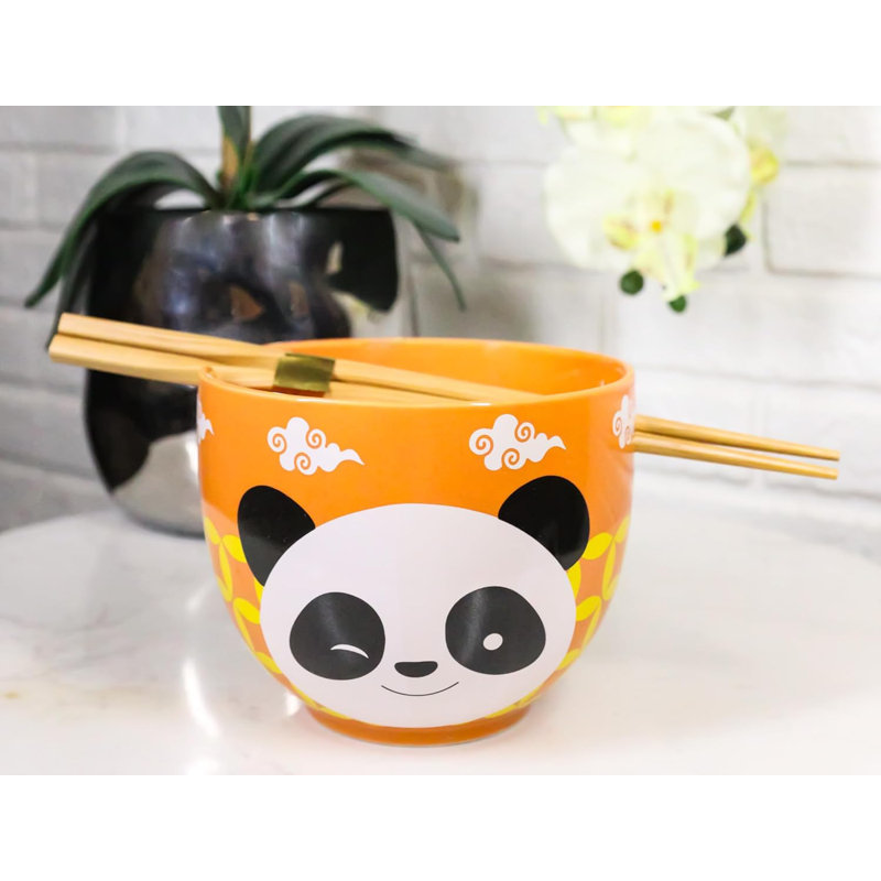 Ensemble de bol à soupe Lucky Panda Bear Donburi Ramen avec baguettes