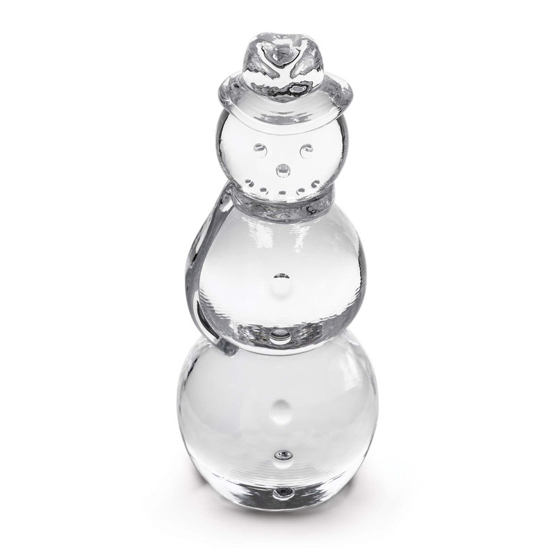 Handmade Glass Tall Snowman Figurine, X-Large
