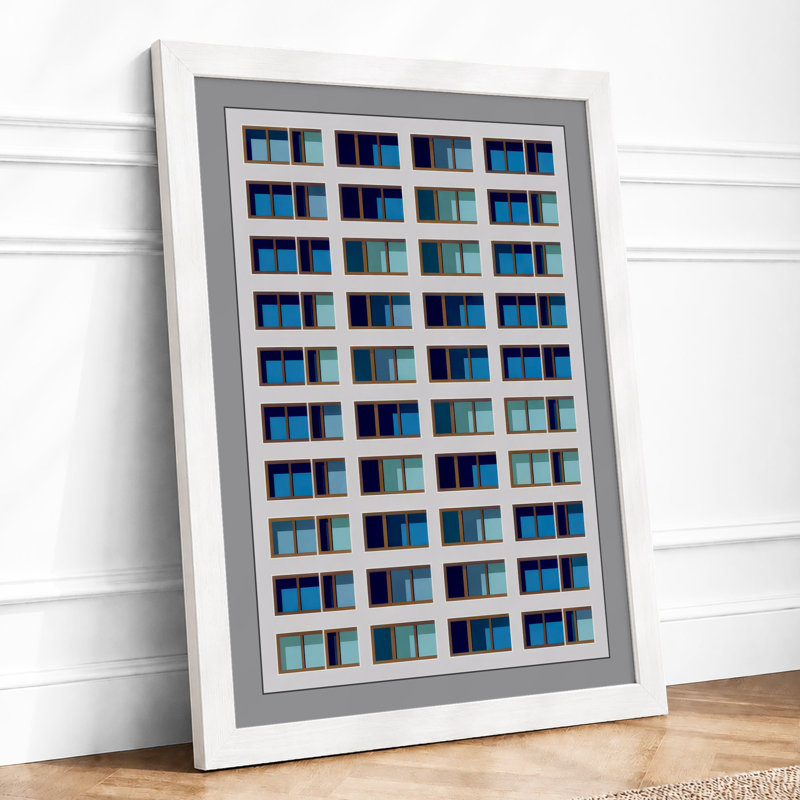 Urban Grid Industrial - Framed Print, A3 - 42.0 x 29.7 cm, White