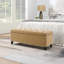 Banc de rangement avec repose-pieds et charnière de sécurité 47 po - brun