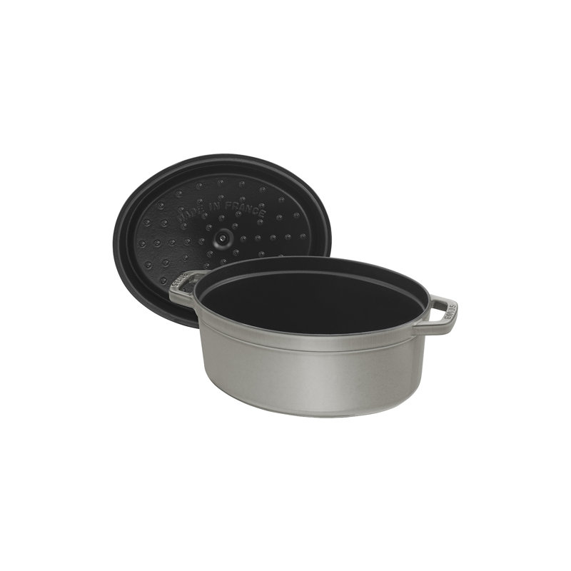 STAUB Oval Cast Iron Cocotte, Grey, 31cm