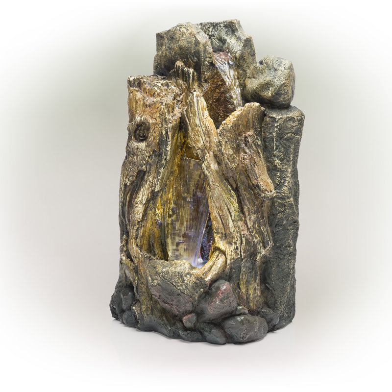 Cascade Fountain with Lights, 22" H x 11" W x 12" D