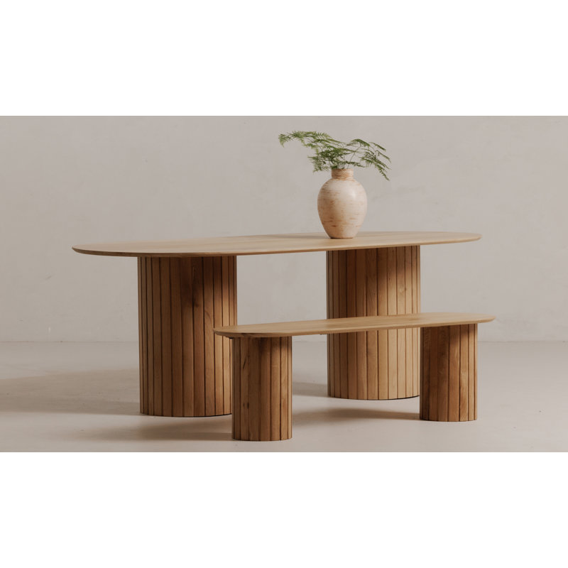 Povera Solid Wood Bench, Natural