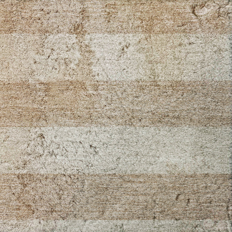 Premium Machine Washable Dream Shag ADS530 Striped Rug, Beige, 5' x 7'6"