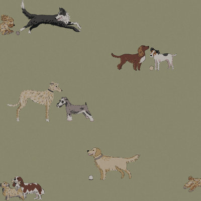 Sophie Allport Doggy Daycare Mossbank Wallpaper