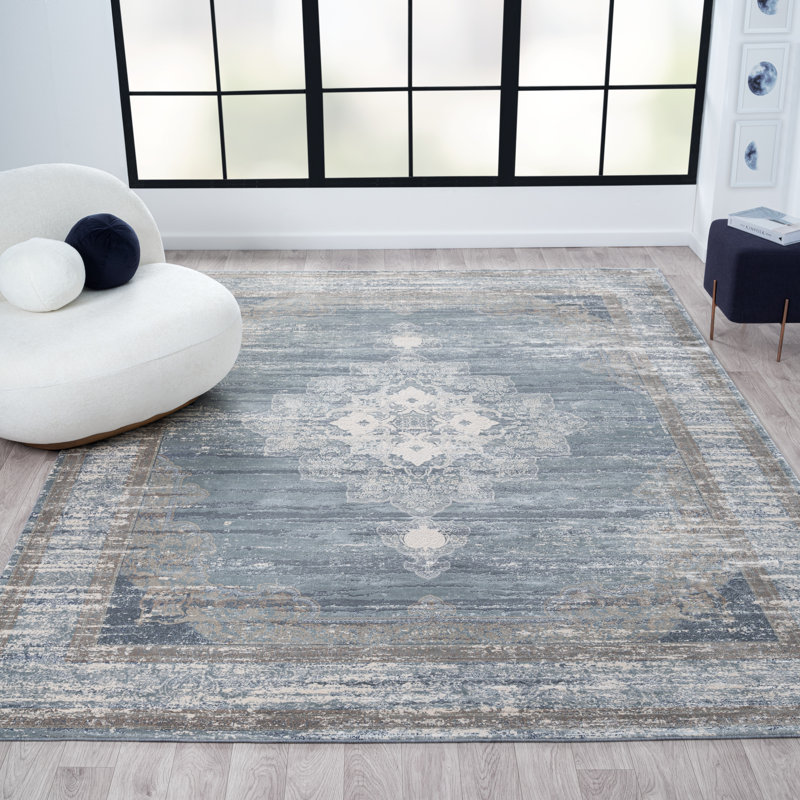 Don Ocean Stone Power-Loomed Area Rug, Rectangle 3'9" x 5'9"