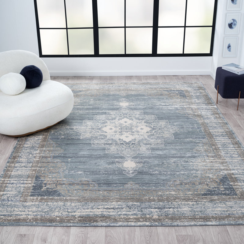 Tapis tissé à la machine Don Ocean, Rectangle 9 pi 9 po x 13 pi 9 po