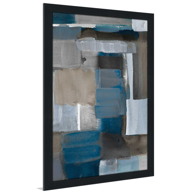 « blue taupe light ii », reproduction de peinture à l’acrylique encadrée, H 37,5 po x l 37,5 po x P 1 po