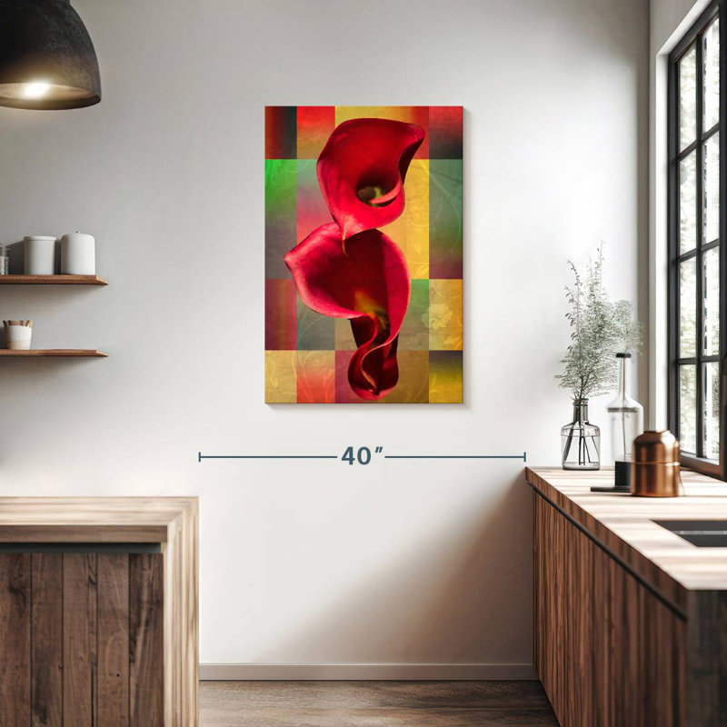 Harnek lys Calla rouges, H 36 po x l 24 po