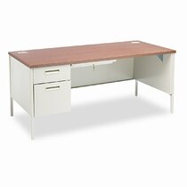 Hondah Solid Wood 70 Inch Modern Dual Sided Storage Executive Desk