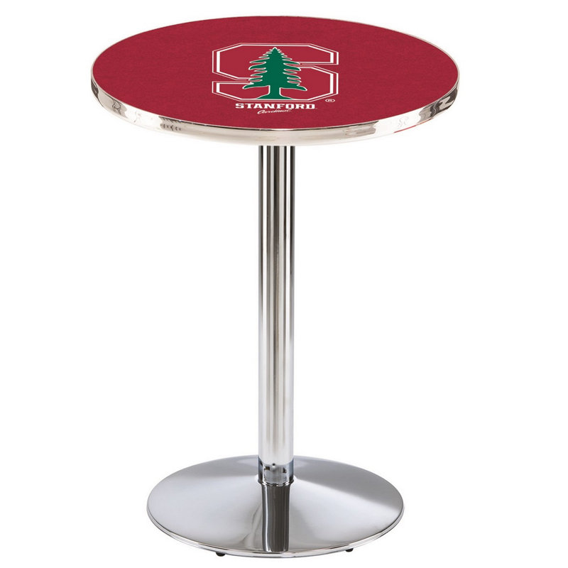 Round Metal Base Dining Table, Chrome, Stanford University