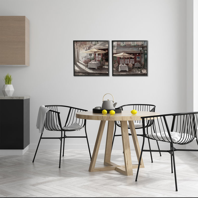 Ensemble de 2 pièces encadrées de giclées, City Design, par T.C. Chiu, H 12 po x l 24 po, Giclée encadrée noir minuit