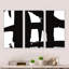 «Black and White Crossing Paths II - Mid-Century», ensemble d'art mural sur toile encadré moderne-72043288-72044473