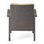 Chaise de patio extérieure imperméable 4Pc Pe - Brun + brun clair, fer, imperméable