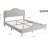 Upholstered Bed Frame with Adjustable Headboard and Footboard, Velvet Princess Platform Bedframe for Kids/Girls-1506505170-1506505173