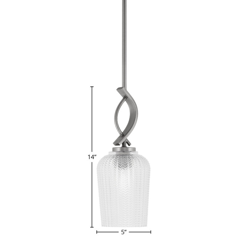 Luminaire suspendu simple à 1 lumière Unia, Clair