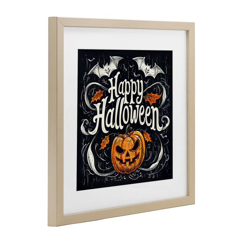 «Happy Halloween with Ornate», reproduction encadrée sous verre, design by Creative Studio, H 16 po x l 16 po