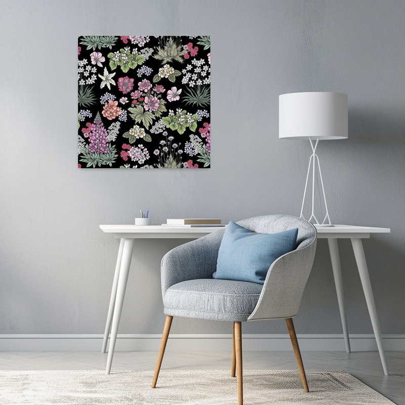 Art contemporain Art floral printanier, H 24 po x l 24 po
