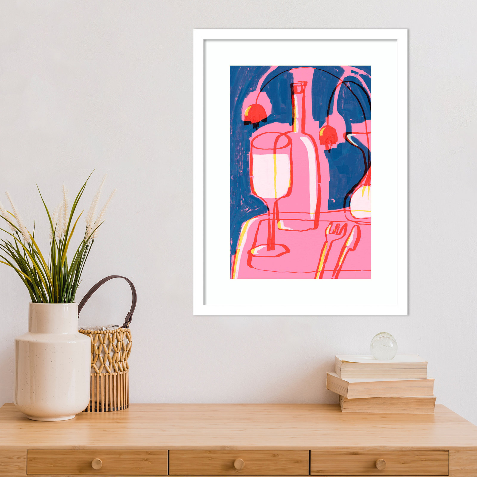 Galya "Neon Still Life No. 4" Print, White, 21" H x 16" W