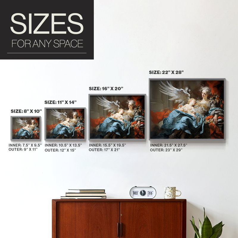 Angels From Above-XXX -Framed Print - Restickable, 8" H x 10" W, Gray Framed