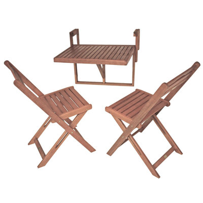 2 - Person Eucalyptus Solid Wood Patio Dining Set Square Table