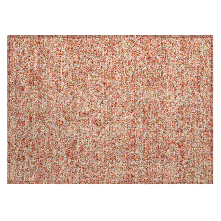 Washable Floral Indoor / Outdoor Rug