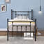 Base de lit plateforme simple en métal avec tête et pied de lit décoratifs, support de lattes en acier robuste, rangement sous le lit de 12,6 po, aucun sommier nécessaire-515274941